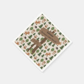 レイクハウスキュート素朴フォレストアニマルカスタムズ スタンダードカクテルナプキン (角)