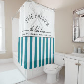レイクハウスグッドフレンズミュージックタイムズブルーストライプ  シャワーカーテン (インサイチュ)