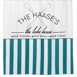 レイクハウスグッドフレンズミュージックタイムズブルーストライプ  シャワーカーテン