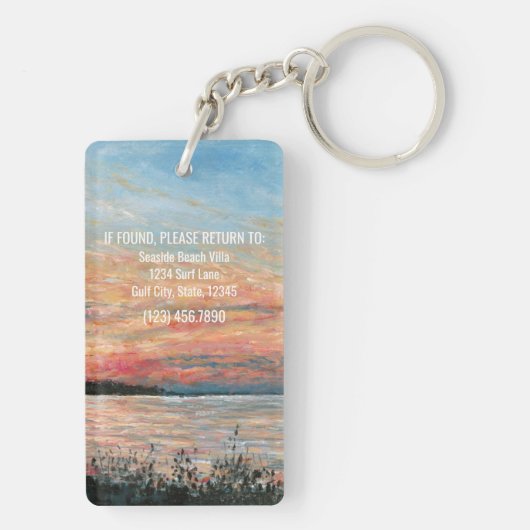 レイクハウスサンセットアートバケーションリゾートレンタル キーホルダー (裏面)