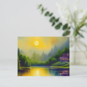 レイクハウスサンライズリフレクションズデジタルアート ポストカード (スタンド正面)
