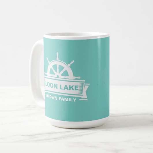 レイクハウスステアリングホイールボート コーヒーマグカップ (正面左)