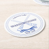 レイクハウスドリンクビールコテージボトルコースター ラウンドペーパーコースター (アングル)