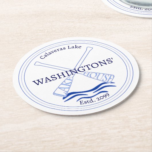 レイクハウスドリンクビールコテージボトルコースター ラウンドペーパーコースター (アングル)