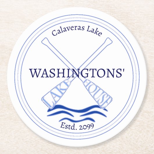 レイクハウスドリンクビールコテージボトルコースター ラウンドペーパーコースター (正面)