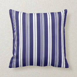 レイクハウスネイビーブルーホワイトデッキチェアストライプーズ クッション