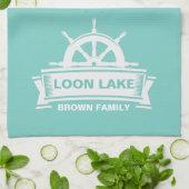レイクハウスバケーションファミリーネーム キッチンタオル (折り畳み)