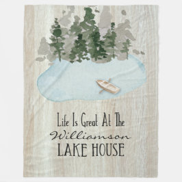 レイクハウスバケーションレンタルモノグラム フリースブランケット