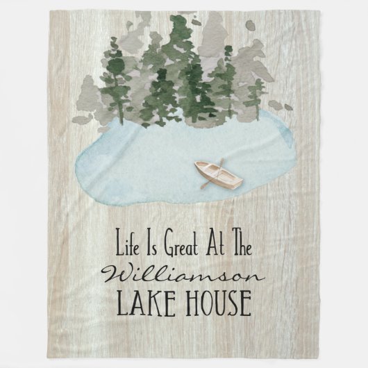 レイクハウスバケーションレンタルモノグラム フリースブランケット (正面)