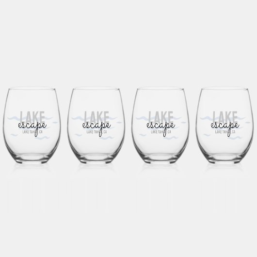 レイクハウスバケーションレンタル- ステムなしワイングラス (正面)