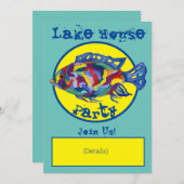 レイクハウスパーティの招待状オリジナルウォーターカラー 招待状 (正面/裏面)