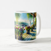 レイクハウスビュー |湾を見渡せるデッキ コーヒーマグカップ (正面右)