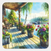 レイクハウスビュー |湾を見渡せるデッキ スクエアシール (正面)