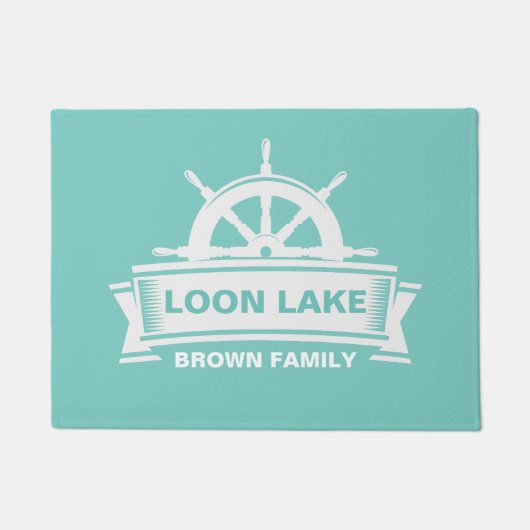 レイクハウスファミリー名ステアリングホイール ドアマット (正面)