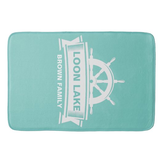 レイクハウスファミリー名ステアリングホイール バスマット (正面)