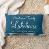 レイクハウスファミリー名マップ座標ピーコックブルー ランバークッション (ブランケット)