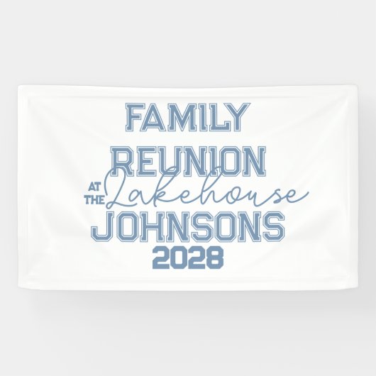 レイクハウスファミリー懇親会ブルーとホワイトパーティー 横断幕 (横)