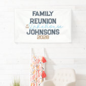 レイクハウスファミリー懇親会レトロタイポグラフィパーティー 横断幕 (インサイチュ)