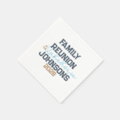 レイクハウスファミリー懇親会レトロタイポグラフィ スタンダードカクテルナプキン (角)