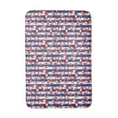 レイクハウスブルーホワイトビーチライフベルトストライプズ バスマット (正面縦)