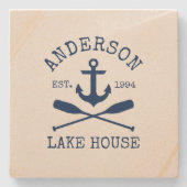 レイクハウスブルー航海のいかりオーズサンドストーン ストーンコースター (正面)