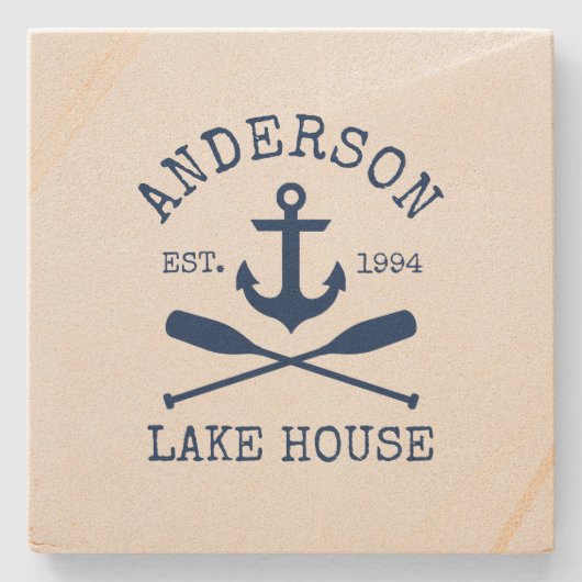 レイクハウスブルー航海のいかりオーズサンドストーン ストーンコースター (正面)