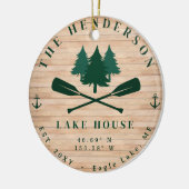 レイクハウスレイク素朴ハウスボートオアーズツリーズ セラミックオーナメント (左)
