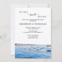 レイクハウス引っ越し祝いパーティー招待状 セーブザデート