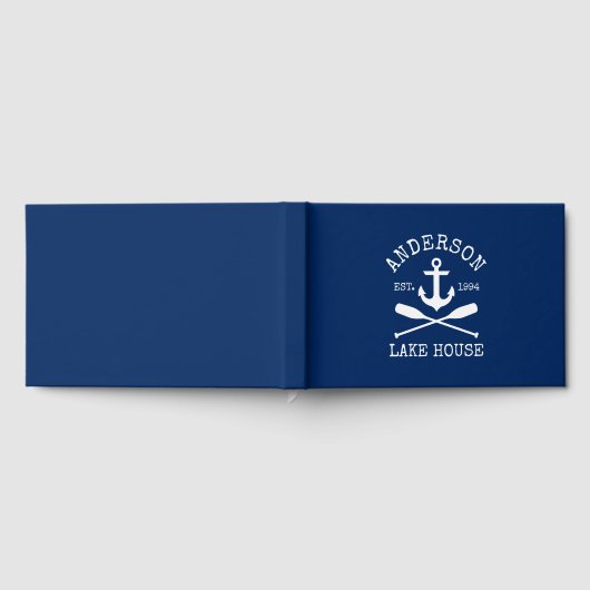 レイクハウス航海のファミリーいかりオアーズネイビーブルー ゲストブック (全面)