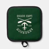 レイクハウス航海のファミリーいかりオーズグリーン 鍋敷き (正面)