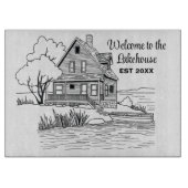 レイクハウス カスタム テキストへようこそ カッティングボード (正面)