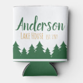 レイクハパーソナライズされたウス&パインツリーズクーラーボックス 缶クーラー (正面)