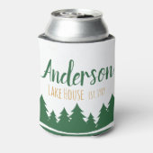 レイクハパーソナライズされたウス&パインツリーズクーラーボックス 缶クーラー (缶裏面)
