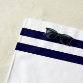 レイクハモダンウスファミリーネーム航海のホワイトブルー ビーチタオル (インサイチュ)