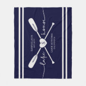 レイクハモダンウス名前をカスタムするスクリプト |ネイビーブルー フリースブランケット (正面)