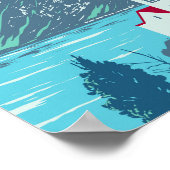 レイクハルスタットオーストリアトラベルアートヴィンテージ ポスター (角)