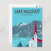 レイクハルスタットオーストリアトラベルアートヴィンテージ ポストカード (正面/裏面)