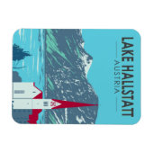 レイクハルスタットオーストリアトラベルアートヴィンテージ マグネット (横)