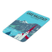 レイクハルスタットオーストリアトラベルアートヴィンテージ マグネット (左側)