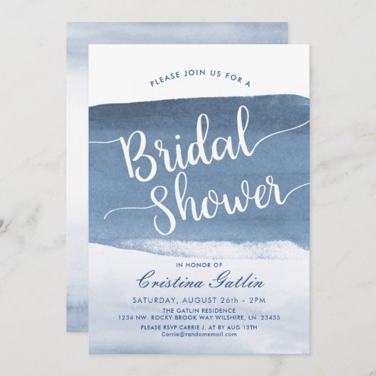 レイクハーバーフォグ |ブライダルシャワーの招待 招待状 (正面/裏面)