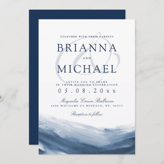 レイクハーバーモーニング結婚式招待状 招待状 (正面/裏面)