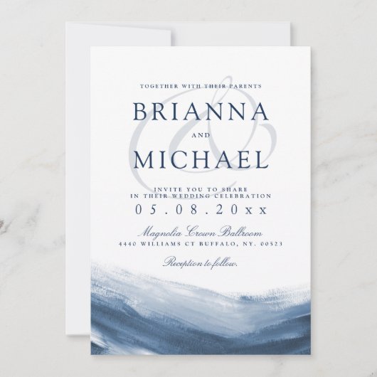 レイクハーバー朝の結婚式招待状 招待状 (正面)