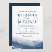 レイクハーバー朝の結婚式招待状 招待状 (正面/裏面)