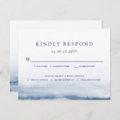 レイクハーバー結婚ズライトブルーRSVP |食事 出欠カード (正面/裏面)