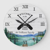 レイクハ素朴ウスをテーマにした |ファミリ名 ラージ壁時計 (正面)