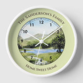 レイクバターメアクンブリアイングランド水彩色 壁時計 (正面)