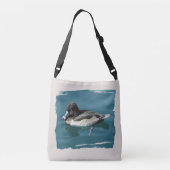 レイクバード白黒ダックフォト自然野生動物 クロスボディバッグ (裏面)