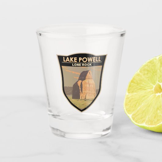 レイクパウエルローンロックトラベルアートヴィンテージ ショットグラス (正面)