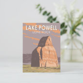 レイクパウエルローンロックトラベルアートヴィンテージ ポストカード (スタンド正面)