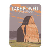 レイクパウエルローンロックトラベルアートヴィンテージ マグネット (縦)